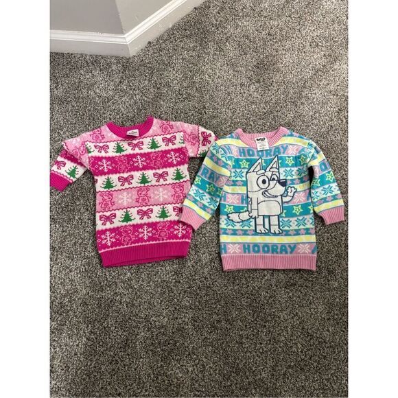 Peppa Pig and Bluey sweater tunics size 12mos - Picture 1 of 10